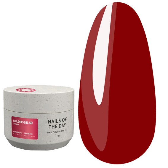 Zel budujący NAILSOFTHEDAY Builder gel 050 Vitrage czerwony 15 ml - Фото №1