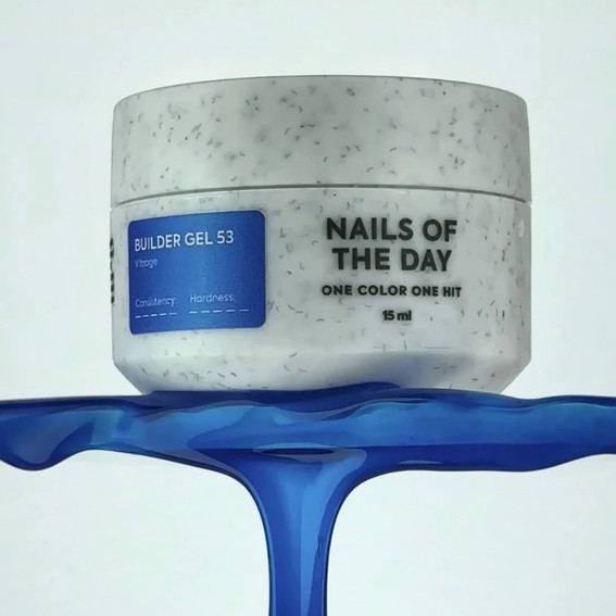 Zel budujący NAILSOFTHEDAY Builder gel 053 Vitrage niebieski 15 ml - Фото №4