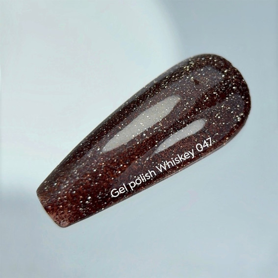 Lakier hybrydowy NAILSOFTHEDAY Gel Polish 047 Whiskey brązowy odblaskowy 10 ml - Фото №3