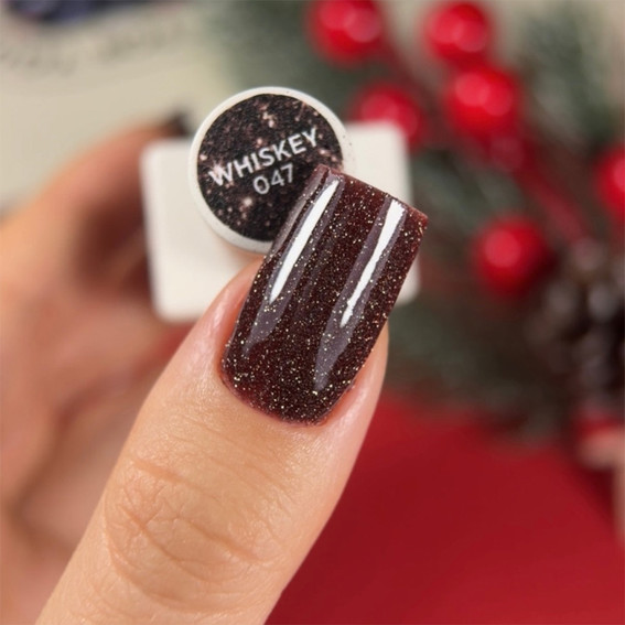 Lakier hybrydowy NAILSOFTHEDAY Gel Polish 047 Whiskey brązowy odblaskowy 10 ml - Фото №4