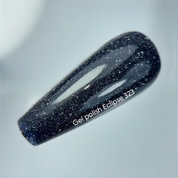 Lakier hybrydowy NAILSOFTHEDAY Gel Polish 323 Eclipse ciemnogranatowy odblaskowy 10 ml - Фото №3
