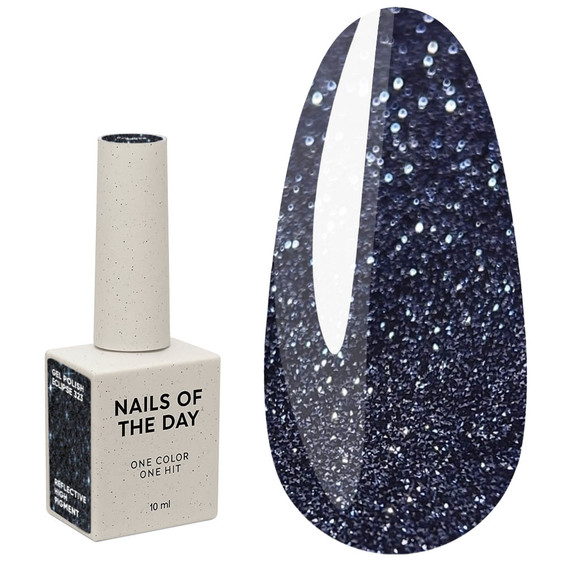 Lakier hybrydowy NAILSOFTHEDAY Gel Polish 323 Eclipse ciemnogranatowy odblaskowy 10 ml - Фото №1