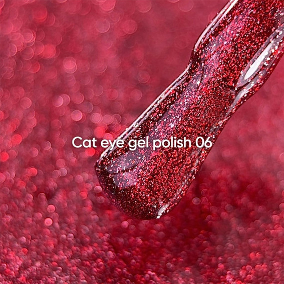 Lakier hybrydowy NAILSOFTHEDAY Cat Eye Gel Polish 06 czerwony 6 ml - Фото №2