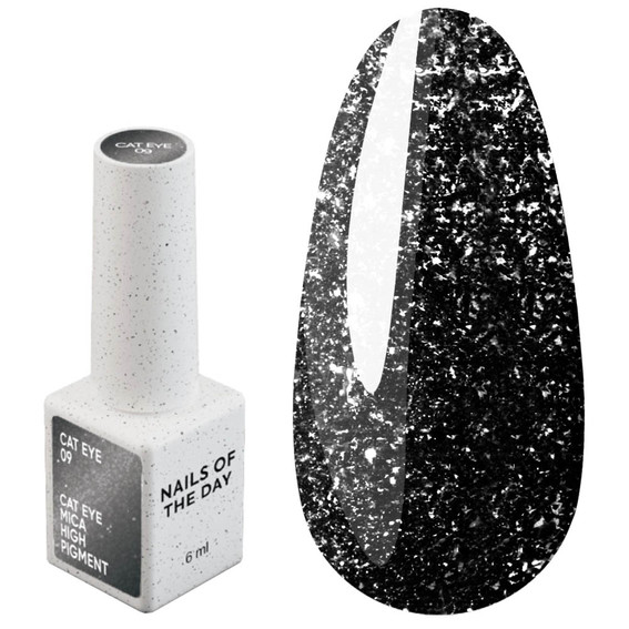 Lakier hybrydowy NAILSOFTHEDAY Cat Eye Gel Polish 09 czarny 6 ml - Фото №1