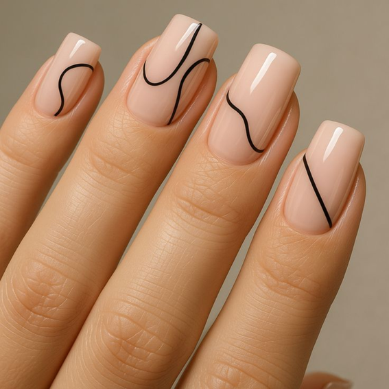 Nude with Graphic Waves