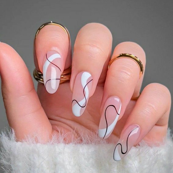 Nude Abstract Design with Lines