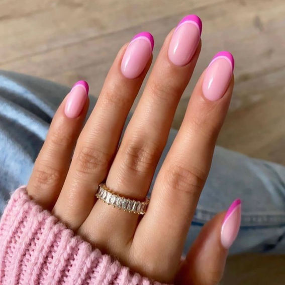Pink French manicure