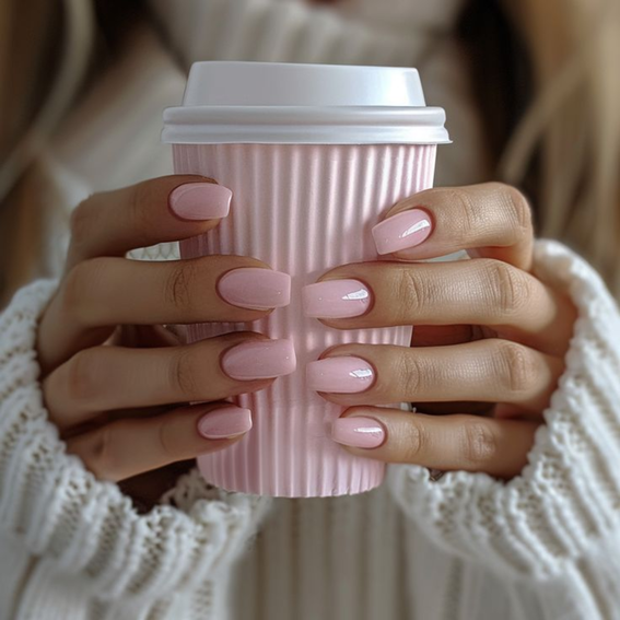 Solid Pink Nails