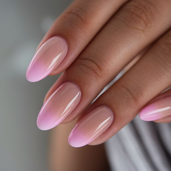 Pink Beige Ombre Manicure
