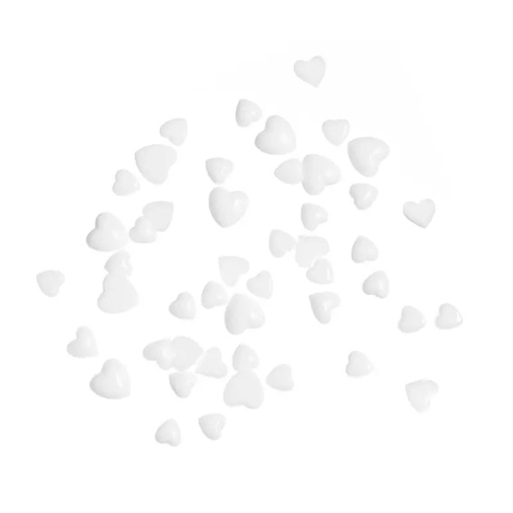 Nail art MANY BEAUTY hearts white - Фото №2