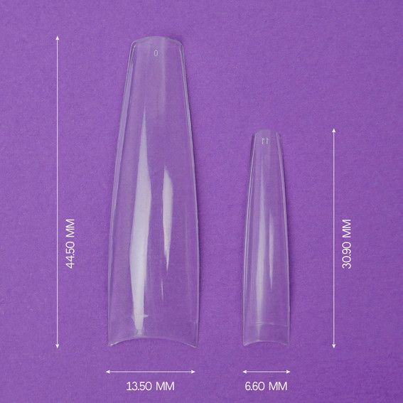 Żelowe tipsy TUFI profi Half Cover Soft Gel Tips Baletnica Przezroczysty 240 szt (0326344) - Фото №3