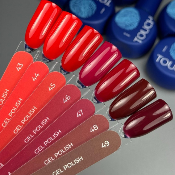 Lakier hybrydowy Touch Gel Polish 49 głęboki bordowy 9 ml - Фото №6