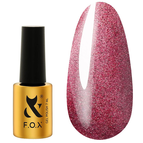 Lakier hybrydowy FOX Moulin Rouge 003 czerwono-różowy kocie oko 7 ml - Фото №1