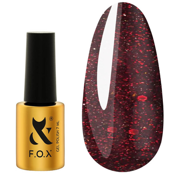 Gel polish FOX Moulin Rouge 005 dark red reflective 7 ml - Фото №1