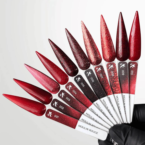 Gel polish FOX Moulin Rouge 007 dark red with leaf 7 ml - Фото №2