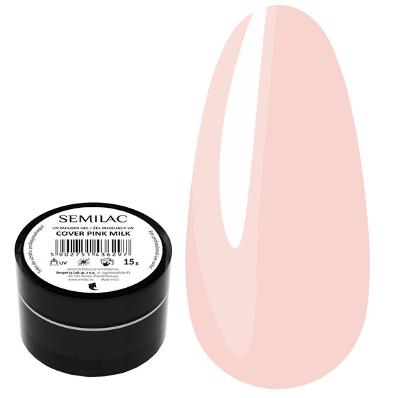 Гель для наращивания Semilac Builder Gel Cover Pink Milk 15 г - Фото №1