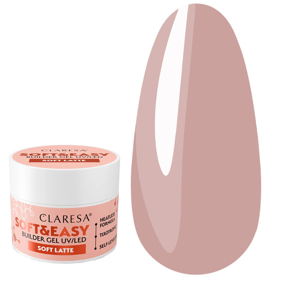 Gel for extensions CLARESA SOFT&EASY SOFT LATTE 45 g - Фото №1