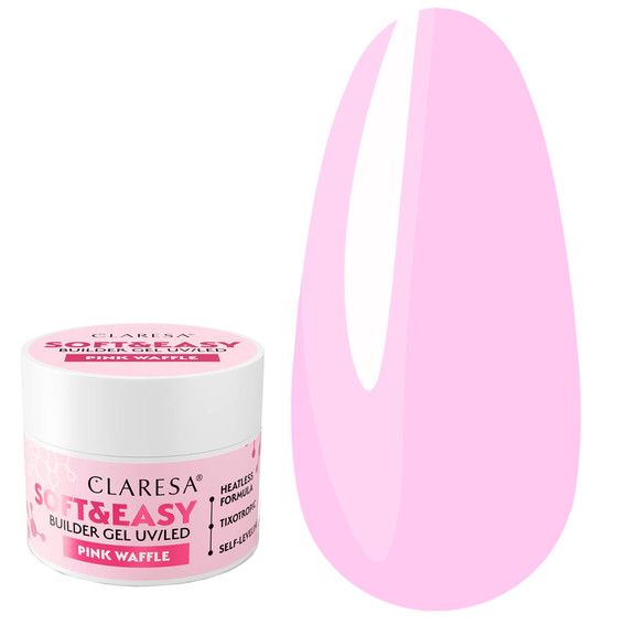 Gel for extensions CLARESA SOFT&EASY PINK WAFFLE 45 g - Фото №1