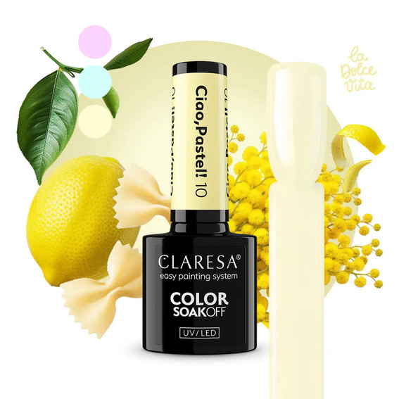 Lakier hybrydowy Claresa Ciao,Pastel! 10 jasnożółty 5 ml - Фото №5
