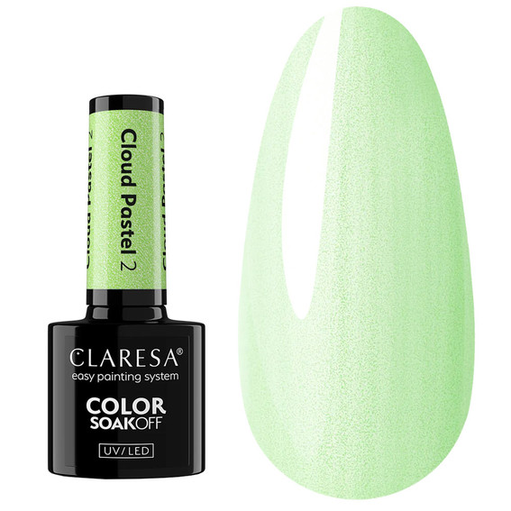 Lakier hybrydowy Claresa Cloud Pastel 2 perłowa mięta 5 ml - Фото №1