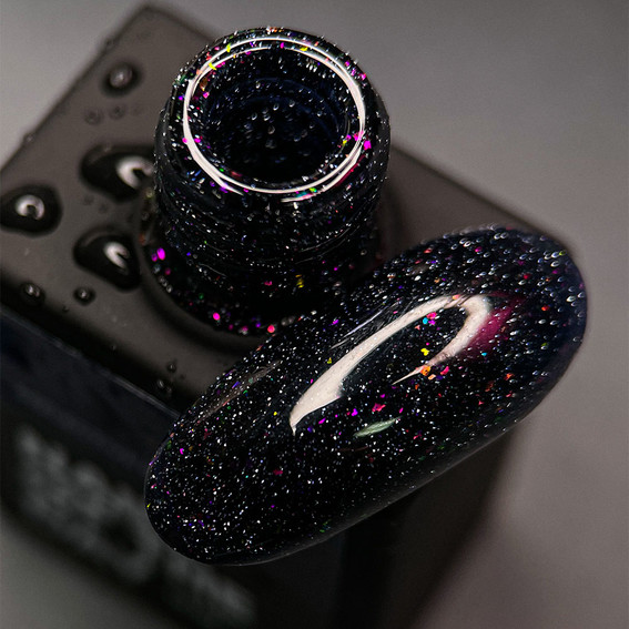 SALE База NAILSOFTHENIGHT Reflective base 03 фиолетовые и розовые блестки, 10 мл - Фото №2