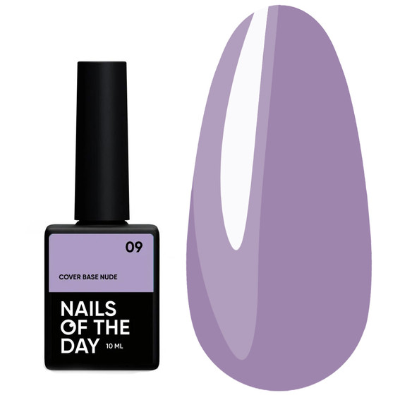 SALE Base NAILSOFTHEDAY Cover base nude 09 violet 10 ml - Фото №1