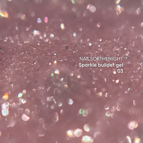 SALE Żel budujący NAILSOFTHENIGHT Sparkle Builder gel 03 beżowy różowy odblaskowy 15 ml - Фото №2