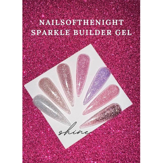 SALE Żel budujący NAILSOFTHENIGHT Sparkle Builder gel 03 beżowy różowy odblaskowy 15 ml - Фото №3