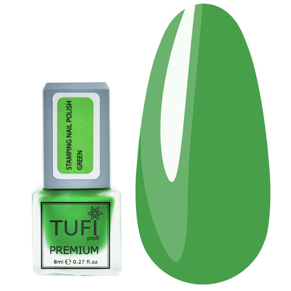 SALE Лак для стемпинга TUFI profi PREMIUM Stamping зеленый 8 мл (0295879) - Фото №1