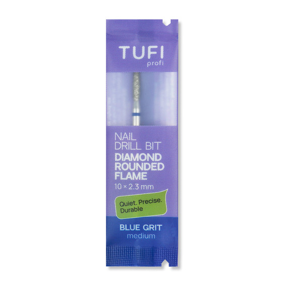Manicure cutter TUFI profi Diamond Flame rounded blunt 10 mm × 2.3 mm Blue Notch (0328410) - Фото №3