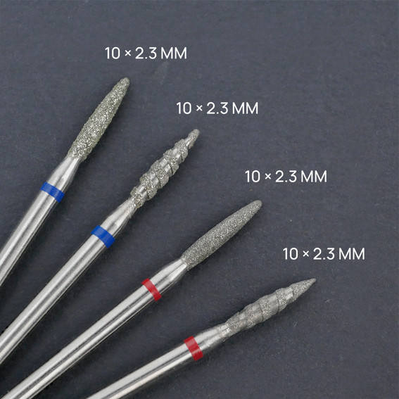 Manicure cutter TUFI profi Diamond Flame rounded blunt 10 mm × 2.3 mm Blue Notch (0328410) - Фото №6