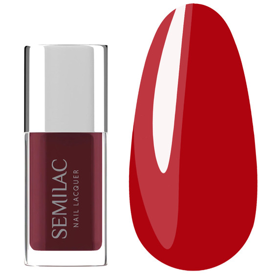 Klasyczny lakier do paznokci Semilac Nail Lacquer 110 Classic Red 9 ml - Фото №1