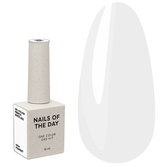 Lakier hybrydowy NAILSOFTHEDAY French White 002 Gel Polish chłodny ultra biały 10 ml - Фото №1