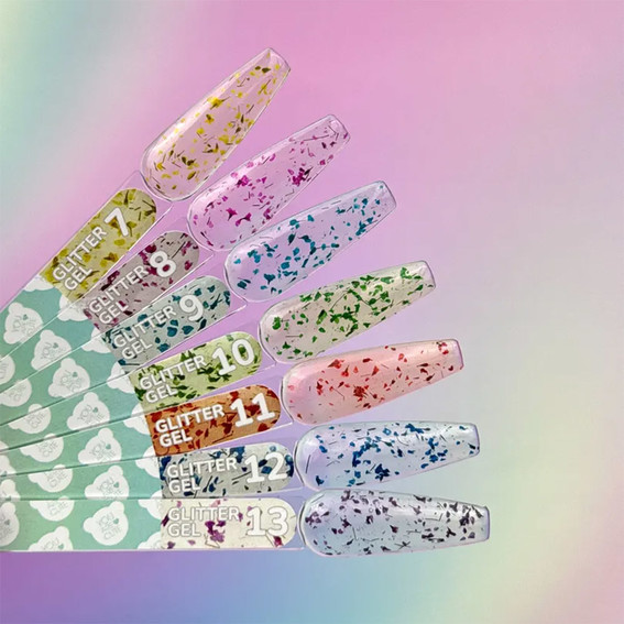 Żel przedłużający YOUARECUTE Glitter Gel 11 z suszonymi kwiatami pomarańczowymi 5 ml (469-5117-1452) - Фото №4
