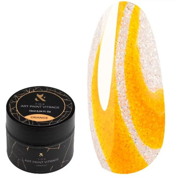 SALE Stained glass gel-paint FOX Art-paint Vitrage orange 10 ml