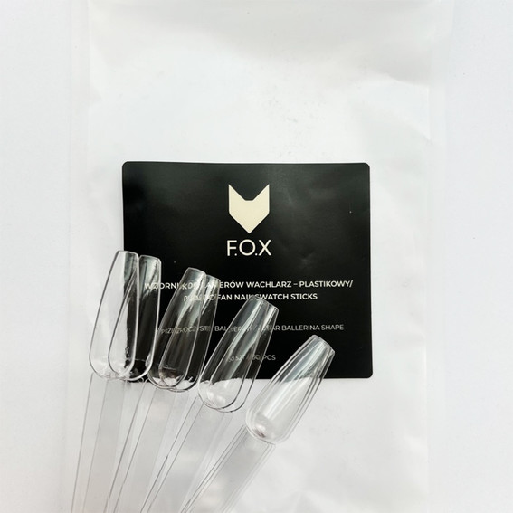 Wzornik do lakierów F.O.X Ballerina nails swatches przezroczyste 50 szt - Фото №3
