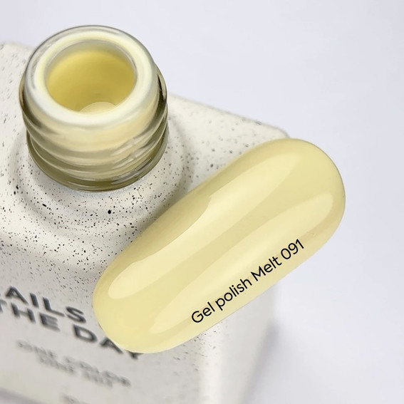 Lakier hybrydowy NAILSOFTHEDAY 091 Melt pastelowy jasnożółty 10 ml - Фото №4