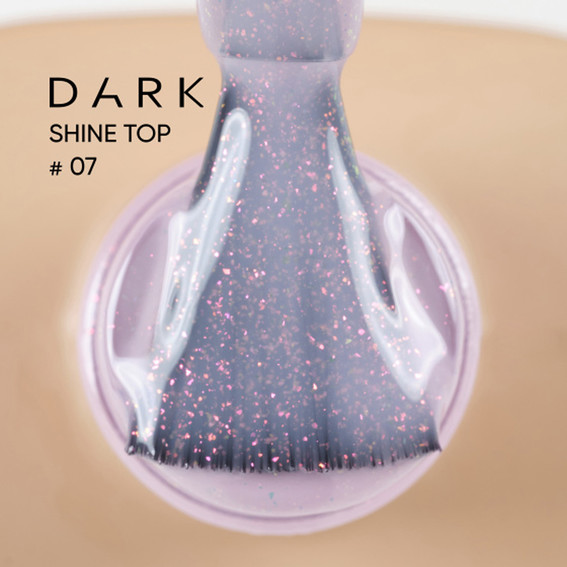 Top hybrydowy Dark Shine Top 7 jasnoróżowy z różowym połyskiem 10 ml - Фото №2