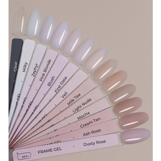 Гель для наращивания HEYLOVE Frame Gel Milky с помпой 30 мл - Фото №3