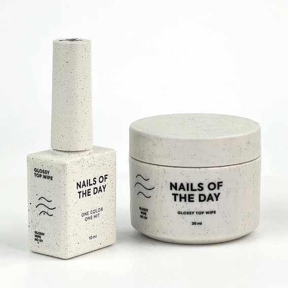 Top hybrydowy NAILSOFTHEDAY Glossy top wipe, 30 ml - Фото №2