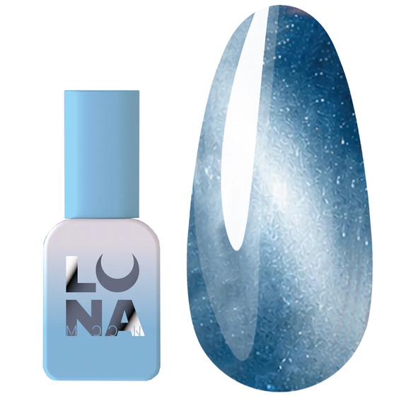 Lakier hybrydowy LUNA Magnetic Cat Eye 6 niebieski z płatkami folii 8 ml (382-6388-1978) - Фото №1