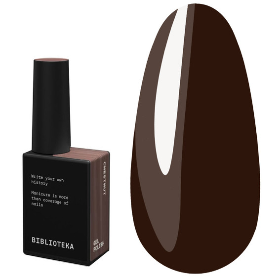 Гель-лак BIBLIOTEKA MONO BROWN 38 Chestnut насыщенный коричневый 10 мл - Фото №1