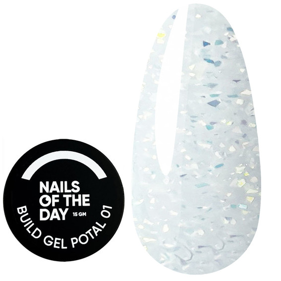 SALE Гель NAILSOFTHEDAY Build gel potal 01 молочный 15 мл - Фото №1