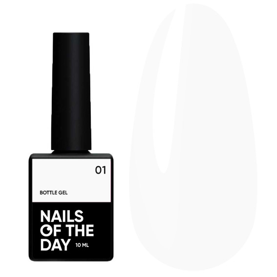 SALE Гель NAILSOFTHEDAY Bottle gel 01 белый, 10 мл - Фото №1