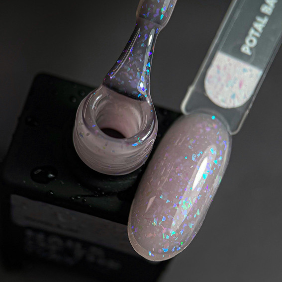 SALE Base NAILSOFTHEDAY Potal №19 pink with multi-colored potal 10 ml - Фото №2