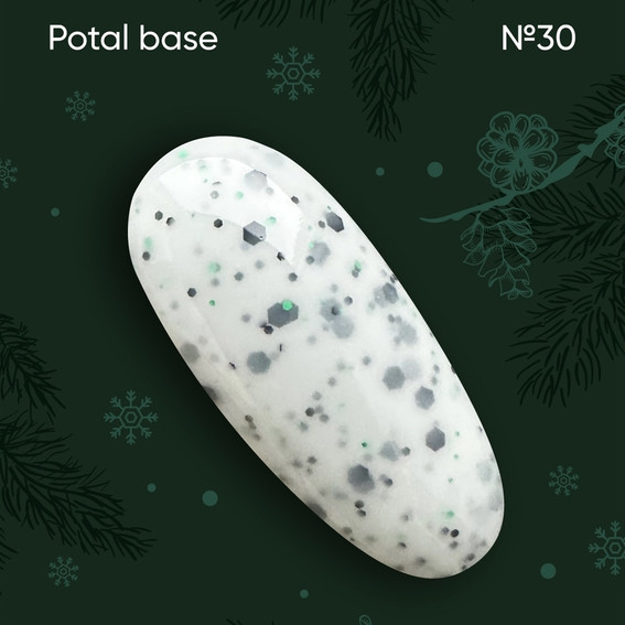 SALE База NAILSOFTHEDAY Potal №30 молочный с разноцветной поталью 10 мл - Фото №2