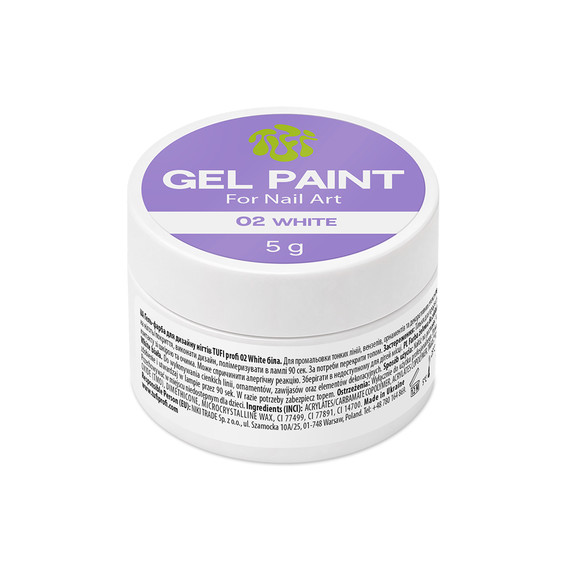 Gel paint for nail design TUFI profi White 5 g (0332862) - Фото №2