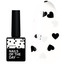 Top hybrydowy NAILSOFTHEDAY Kupidon top 06 z czarnymi i holograficznymi serduszkami bez lepkiej warstwy 10 ml - Фото №1