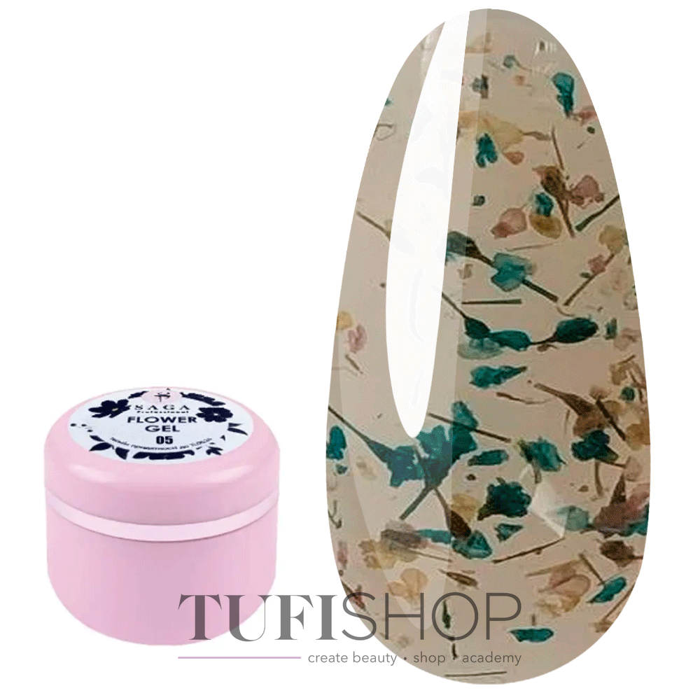 Dry flower gel Saga Flower Fairy Gel №05 transparent with yellowgreen